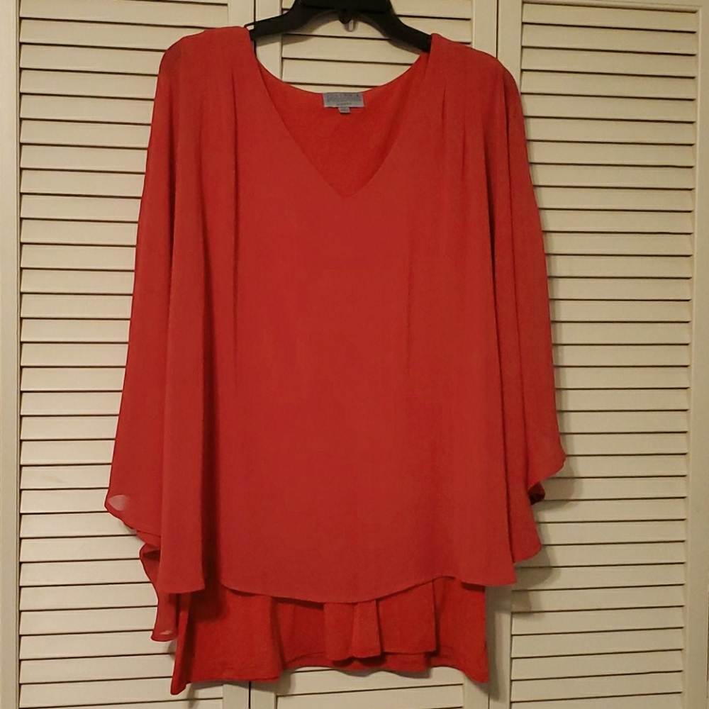 Joseph A. Woman Red Poncho w/attached Tank